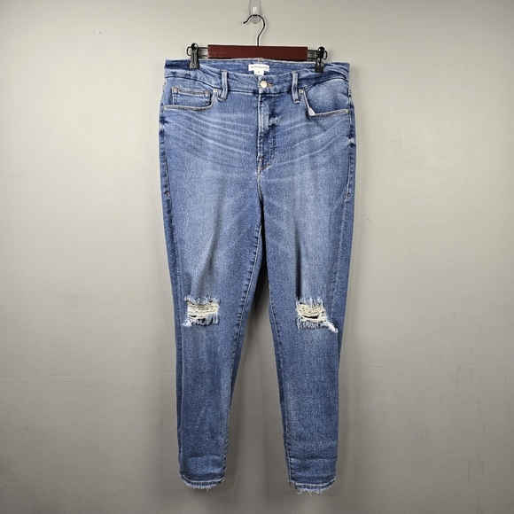 GOOD AMERICAN Good Legs Crop Skinny Denim Jean Pants High Rise Blue Womens Sz 15 - Picture 4 of 13